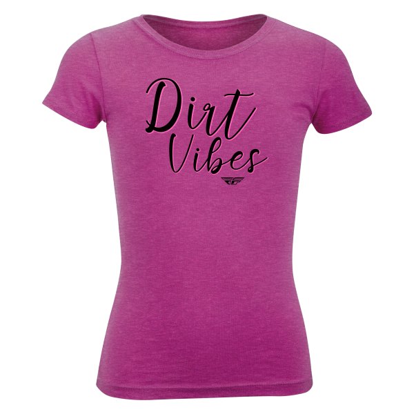 Fly Racing® - Girl Dirt Vibes Youth T-Shirt (Small, Raspberry)
