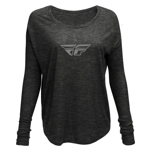 Fly Racing® - Logo Women's Long Sleeve T-Shirt (Small, Dark Gray Heather)