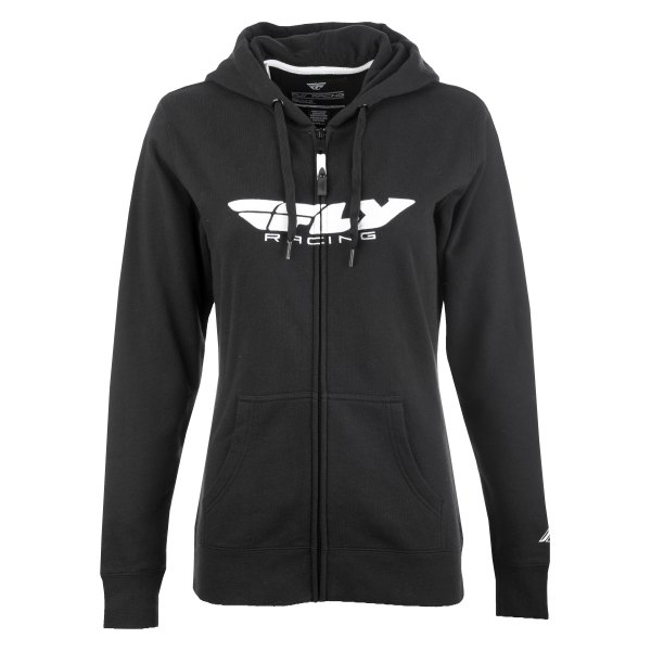 Fly Racing® - Corporate Zip Up Women's Hoodie (Medium, Black)