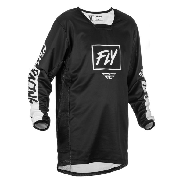 Fly Racing® - Kinetic Rebel Youth Jersey (Large, Black/White)