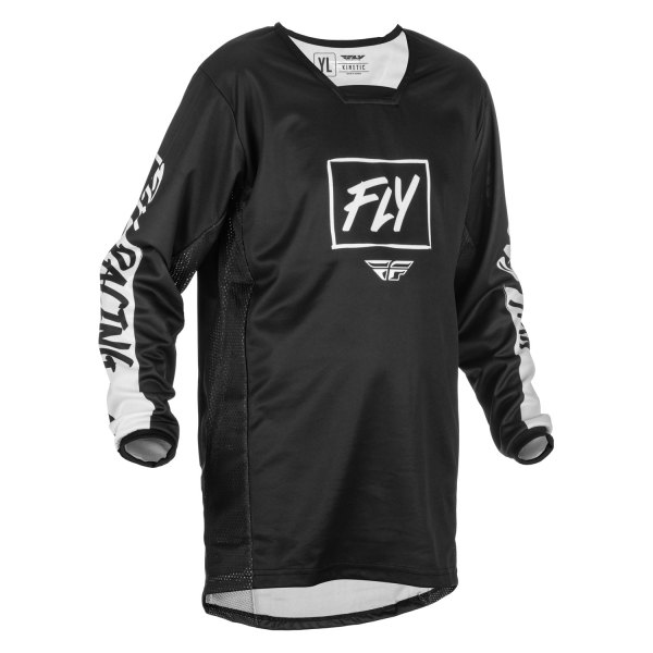 Fly Racing® - Kinetic Rebel Youth Jersey (Small, Black/White)