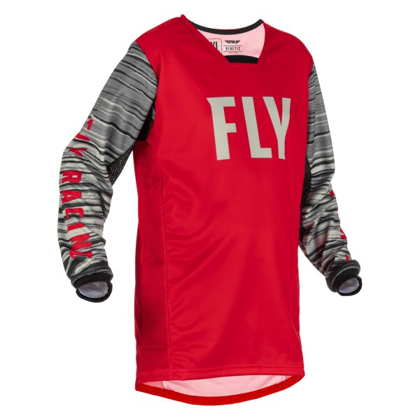 Fly Racing® - Kinetic Wave Youth Jersey (Large, Red/Gray)