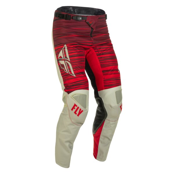 Fly Racing® - Men's Kinetic Wave™ 30 Size Light Gray/Red Cycling Pants