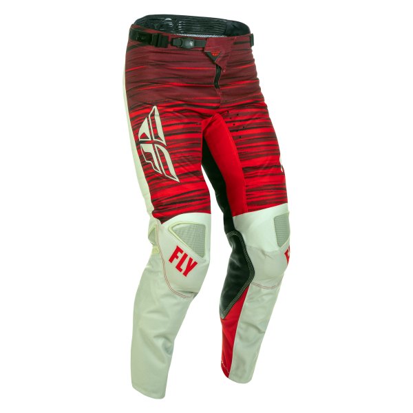 Fly Racing® - Men's Kinetic Wave™ 40 Size Light Gray/Red Cycling Pants