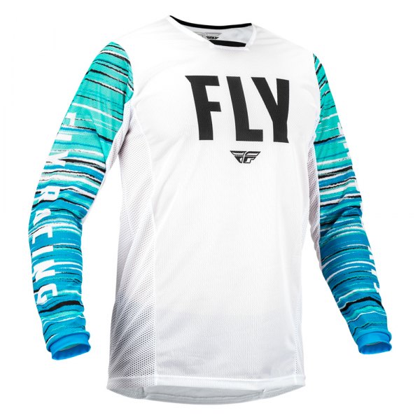 Fly Racing® - Kinetic Mesh Jersey (Large, White/Blue/Mint)
