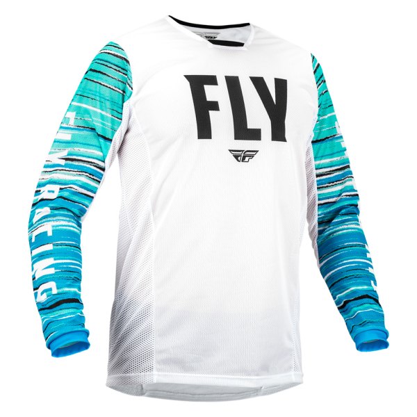 Fly Racing® - Kinetic Mesh Jersey (Small, White/Blue/Mint)