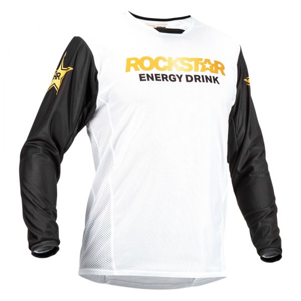 Fly Racing® - Kinetic Rockstar Mesh Men's Jersey (Small, White/Black/Gold)