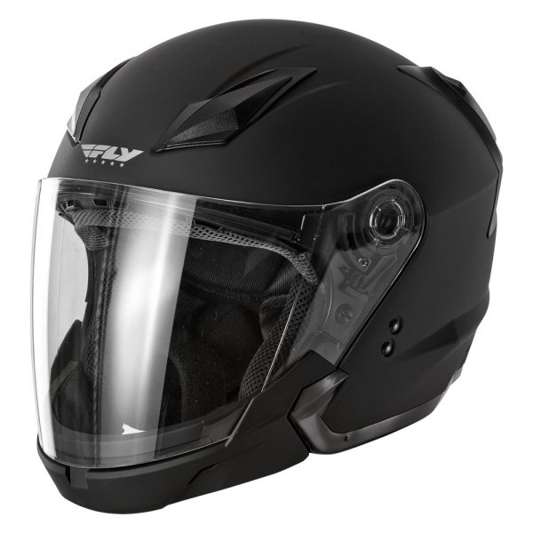 Fly Racing® - Tourist Solid 2X-Large Matte Black Open Face Helmet