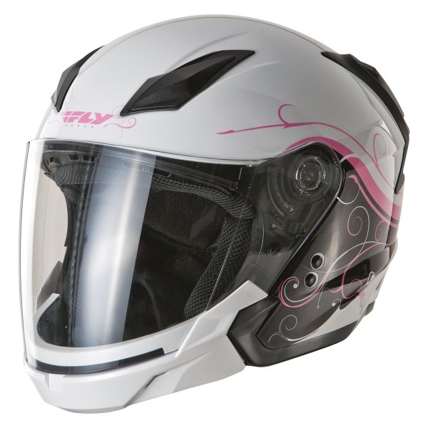 Fly Racing® - Tourist Cirrus Small White/Pink Open Face Helmet