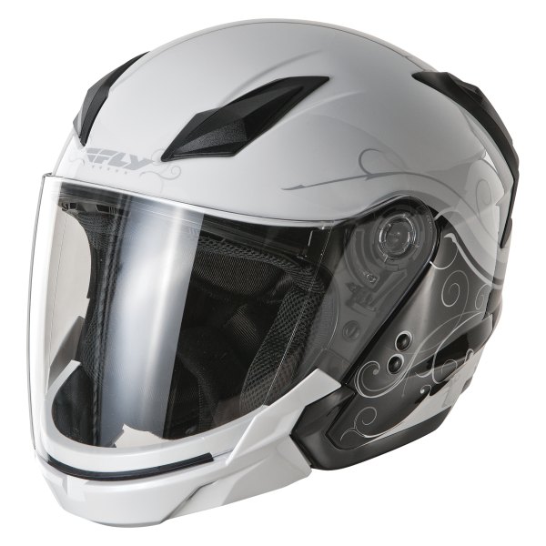 Fly Racing® - Tourist Cirrus X-Small White/Silver Open Face Helmet