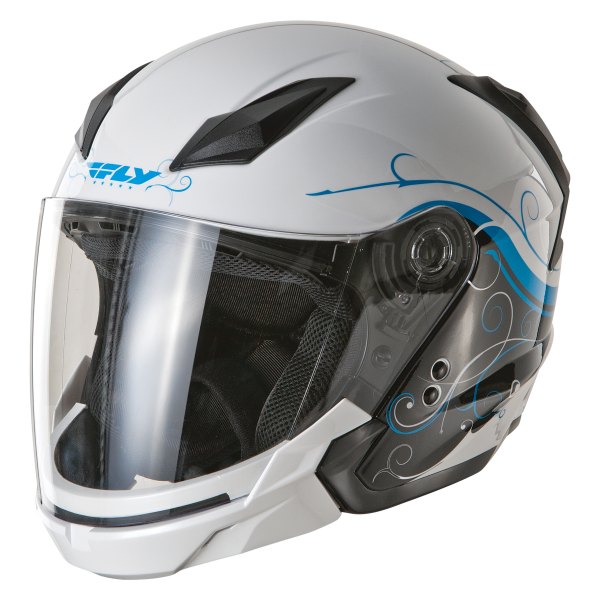 Fly Racing® - Tourist Cirrus X-Large White/Blue Open Face Helmet