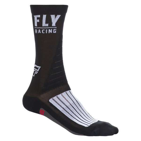 Fly Racing® - Factory Rider Crew Socks (Small/Medium, Black/White/Red)