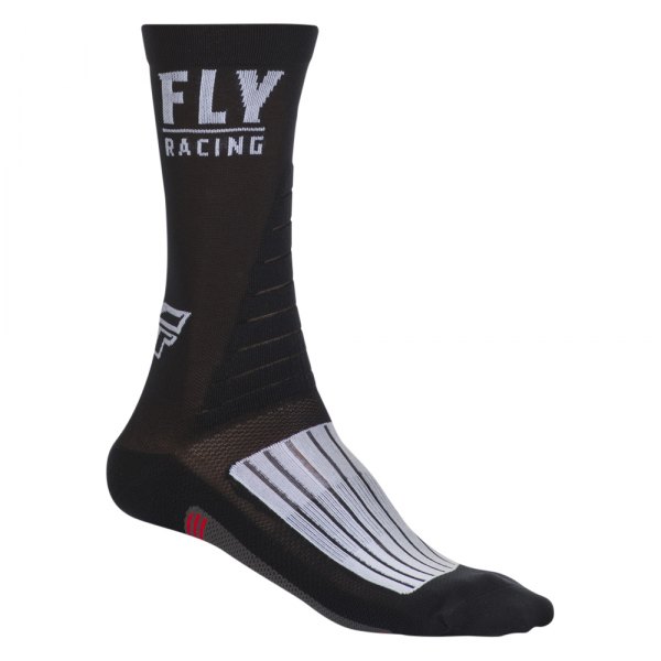 Fly Racing® - Factory Rider Crew Socks (Large/X-Large, Black/White/Red)