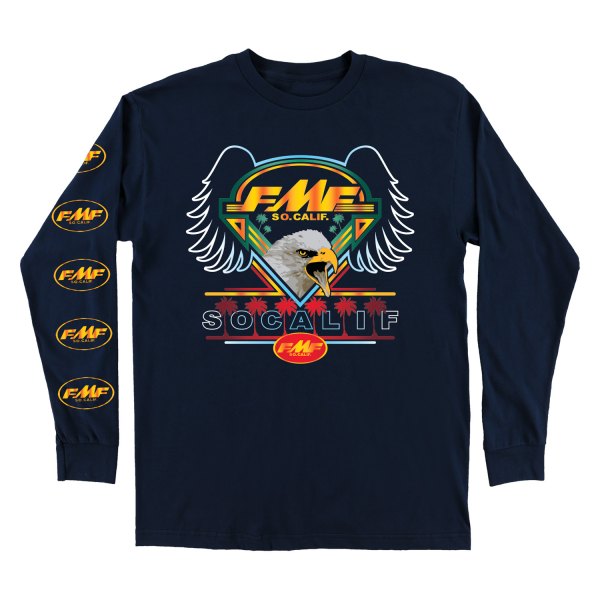 FMF Apparel® - Flagship Men's Long Sleeve Shirt (Medium, Navy)