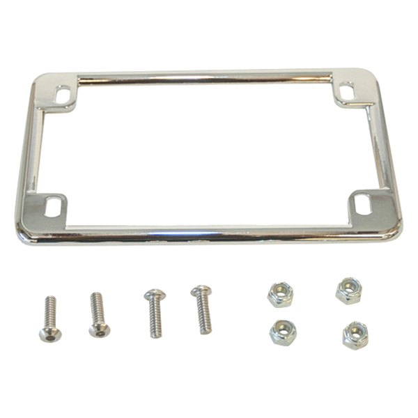 Great Bike Gear® - Chrome License Plate Frame with Bolts and Nuts