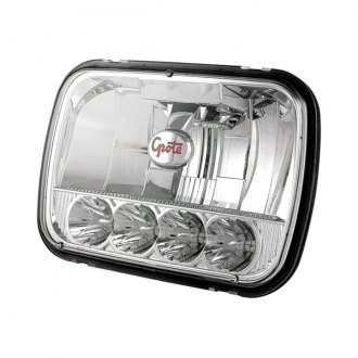 Grote® - 7x6" Rectangular Chrome LED Headlight