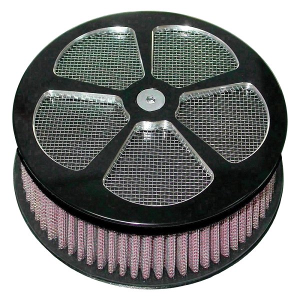HardDrive® - HP Custom Round Black Spoke Air Cleaner