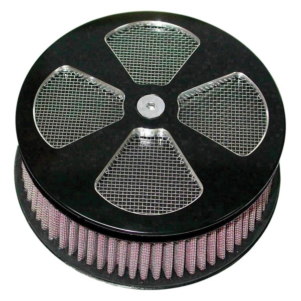 HardDrive® - HP Custom Round Black Spoke Air Cleaner