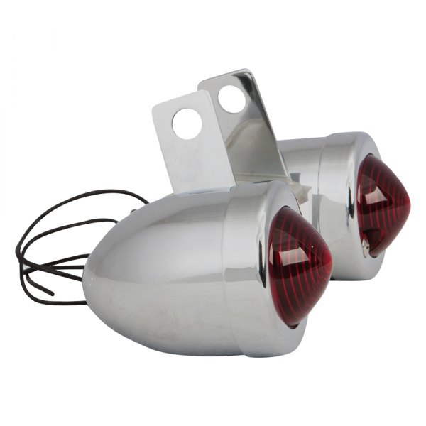 HardDrive® - Bullet Chrome Lights with Red Lens