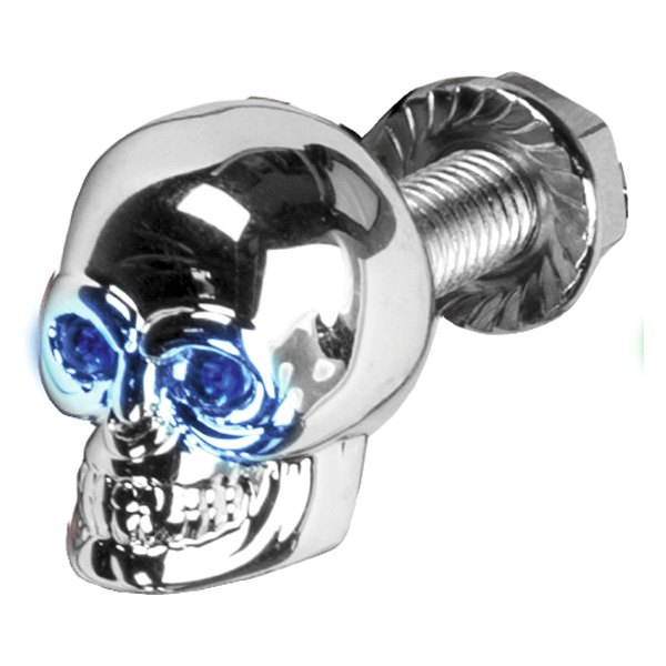 HardDrive® - Skull Style Lighted Blue License Plate Screw