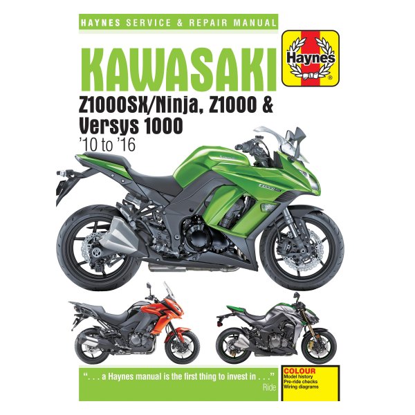 Haynes Manuals® - Kawasaki ZX1000SX Ninja, Z1000 & Versys 1000 2010 - 2016 Repair Manual