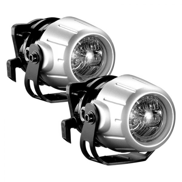 Hella® - Micro DE Series Premium SAE/ECE Flush Mount 2.6" 2x35W Round Silver/Black Housing Driving Beam Xenon/HID Modular Lights