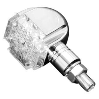 Highway Hawk® - Gothic Chrome Aluminum LED Turn Signal Lights with Clear Lens