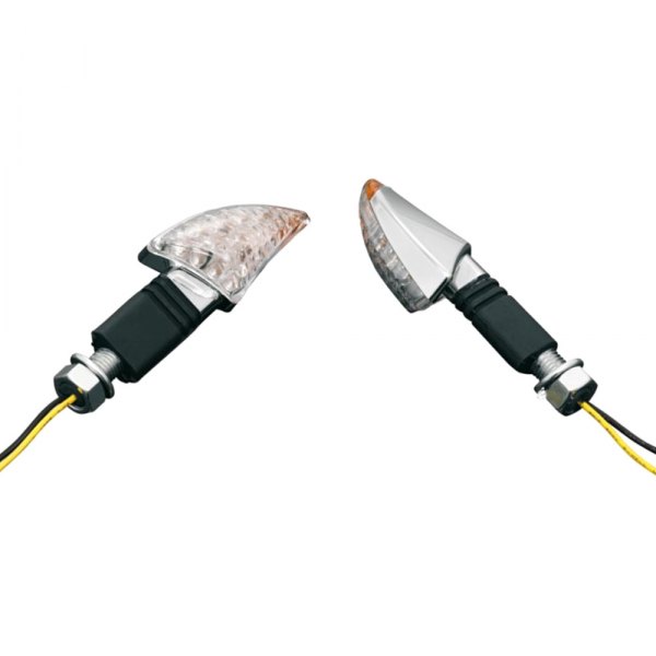 Highway Hawk® - Shark Style Chrome Plastic LED Turn Signal Lights