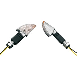 Highway Hawk® - Shark Style Chrome Plastic LED Turn Signal Lights