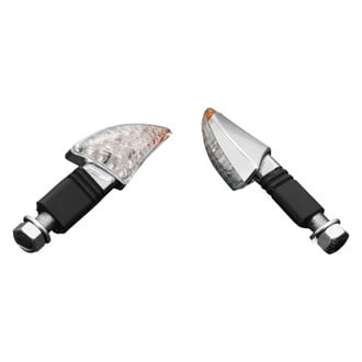 Highway Hawk® - Shark Style Chrome Plastic LED Turn Signal Lights