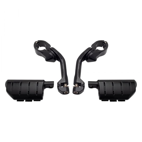 HogWorkz® - Long Angled Adjustable Black Highway Foot Pegs & Clamps