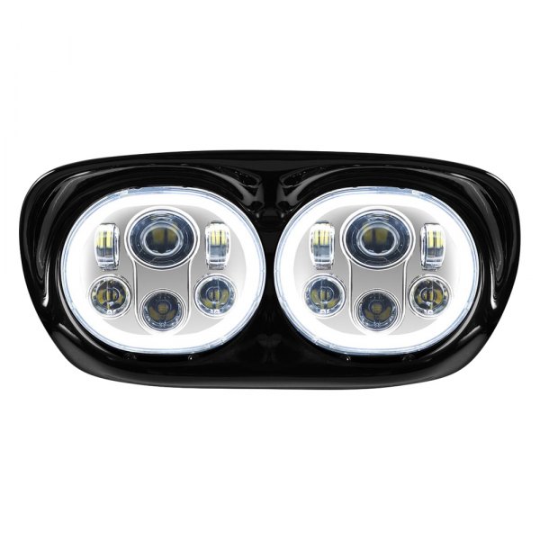 HogWorkz® - Chrome/Black Dual Halo LED Headlight
