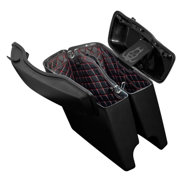 HogWorkz® - Stretched Black with Red Stitching Saddlebag Liners