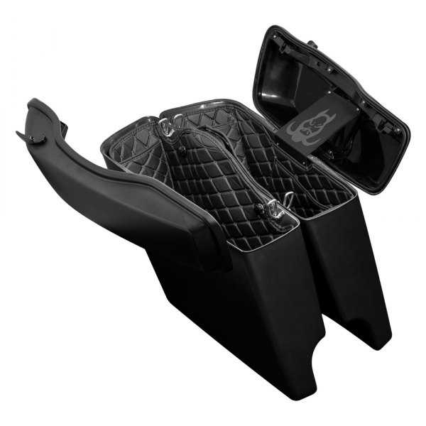 HogWorkz® - Stretched Black with Black Stitching Saddlebag Liners