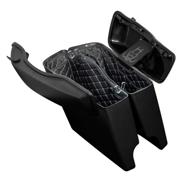 HogWorkz® - Stretched Black with Silver Stitching Saddlebag Liners