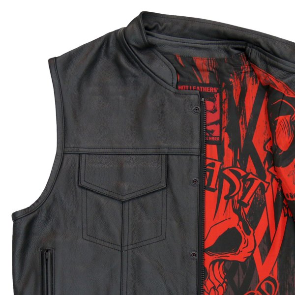 Hot Leathers® - Over The Top Skull Liner Carry Conceal Vest (Medium, Black)