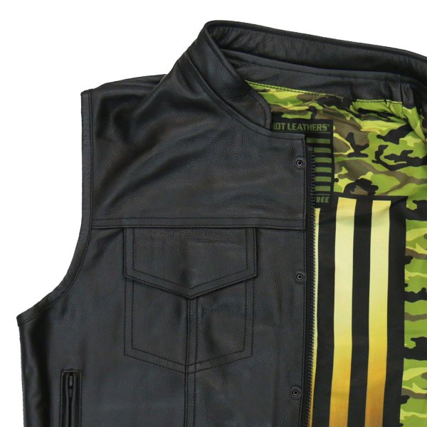 Hot Leathers® - Camo Flag Liner Carry Conceal Vest (Medium, Black)