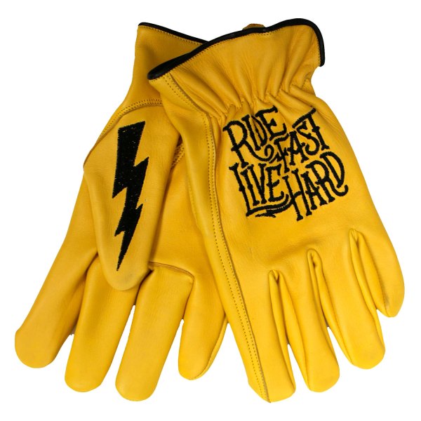 Hot Leathers® - Deerskin Driver Bolt Gloves (Medium, Gold)