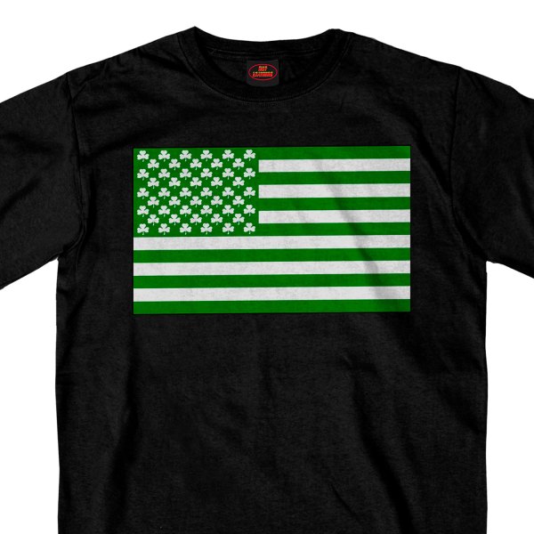 Hot Leathers® - Shamrock Flag T-Shirt (Medium, Black)