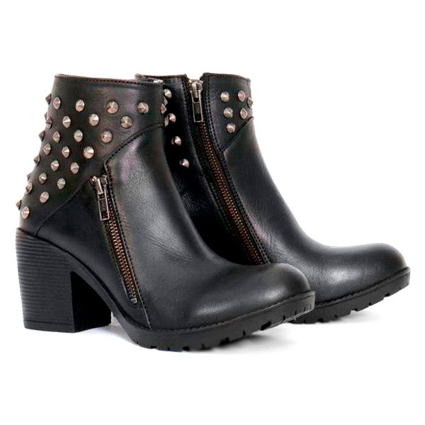 Hot Leathers® - 5" Studded Ankle with Side Zippers Ladies Boots (5, Black)