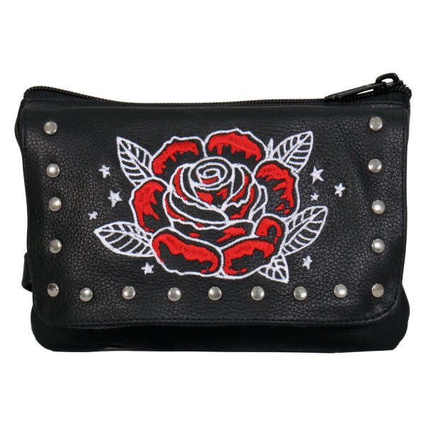 Hot Leathers® - Clip Pouch Purse with Rose and Stars
