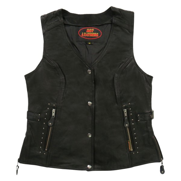Hot Leathers® - L Studs Fringe CC Vest (Medium, Black)