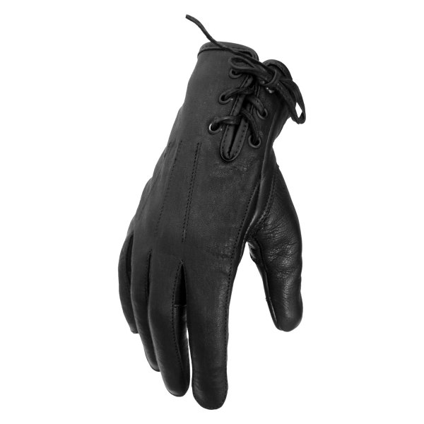 Hot Leathers® - Side Lace Ladies Gloves (Small, Black)