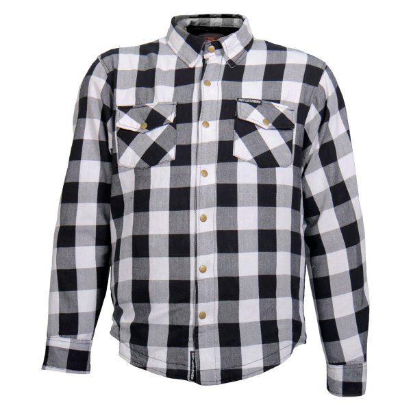 Hot Leathers® - Armored Flannel Jacket (Small, White/Black)