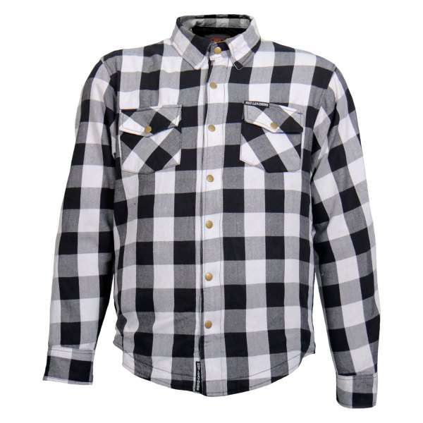 Hot Leathers® - Armored Flannel Jacket (Medium, White/Black)