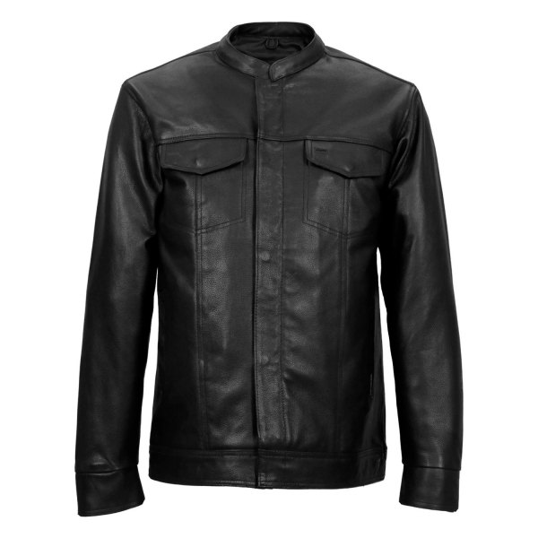 Hot Leathers® - Club Style Men's Leather Shirt (Medium, Black)
