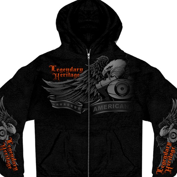 Hot Leathers® - Ghost Eagle Sweatshirt (Medium, Black)