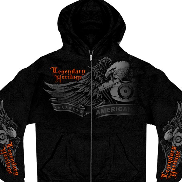 Hot Leathers® - Ghost Eagle Sweatshirt (X-Large, Black)