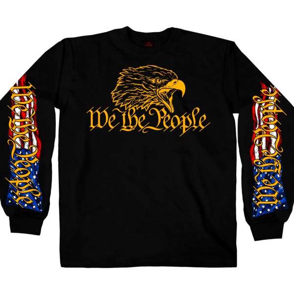 Hot Leathers® - We The People Eagle Long Sleeve Shirt (Medium, Black)