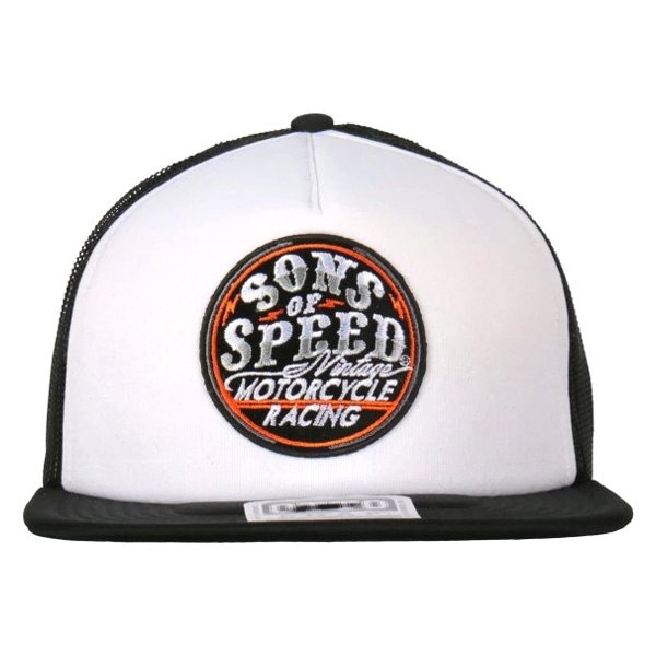 Hot Leathers® - Official Sons Of Speed Logo Snapback Hat (Black/White/Black)